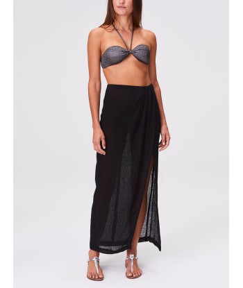 JUPE SARONG GAZE DE LIN NOIRE offre 