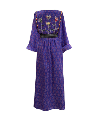 ROBE DEVA VIOLETTE EN SOIE Pour