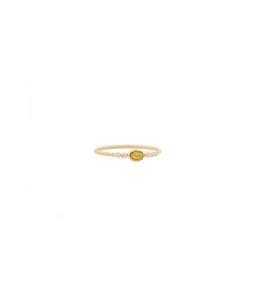 BAGUE SAPHIR JAUNE ET 6 DIAMANTS de votre