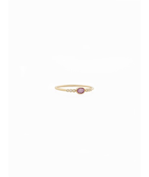 BAGUE SAPHIR ROSE ET 6 DIAMANTS Profitez des Offres !