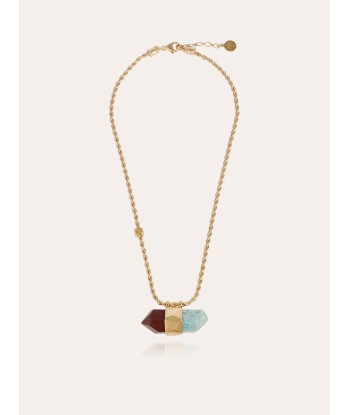 COLLIER AVENTURINE GRAND MODÈLE JASPE ROUGE ET AMAZONITE Voir les baskets