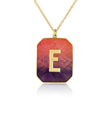 COLLIER ALPHABET ÉMAIL SUNSET E Paris Déstockage Promo