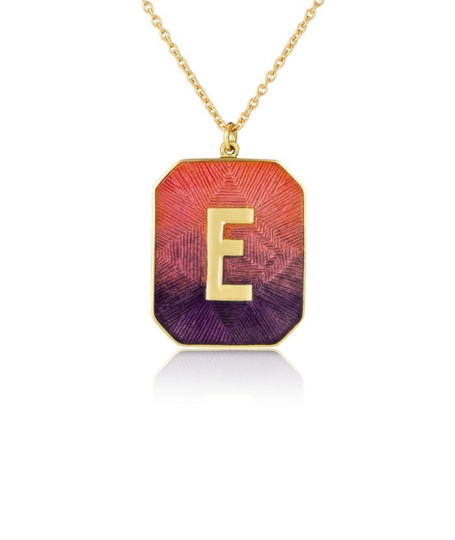 COLLIER ALPHABET ÉMAIL SUNSET E Paris Déstockage Promo