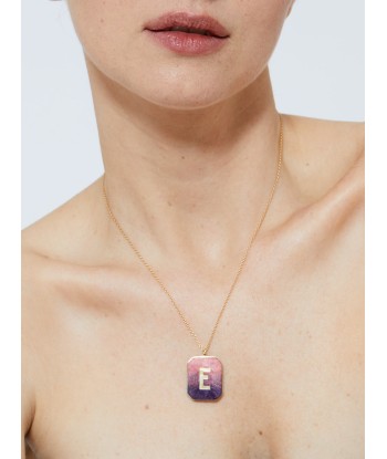 COLLIER ALPHABET ÉMAIL SUNSET E Paris Déstockage Promo