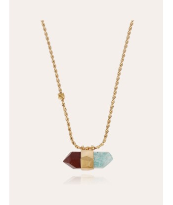 COLLIER AVENTURINE GRAND MODÈLE JASPE ROUGE ET AMAZONITE Voir les baskets