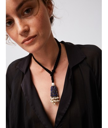 COLLIER POMPON LAPIS SAPHIR Comment ça marche