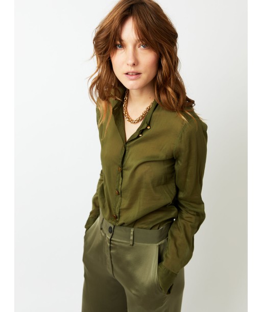 CHEMISE VOILE OLIVE soldes