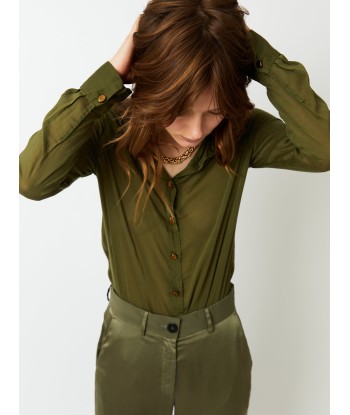 CHEMISE VOILE OLIVE soldes