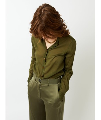 CHEMISE VOILE OLIVE soldes