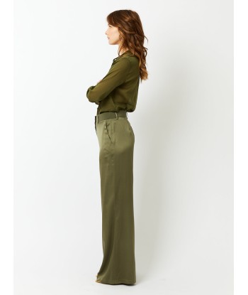 PANTALON SARTORIAL SOIE OLIVE commande en ligne