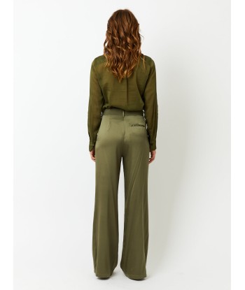 PANTALON SARTORIAL SOIE OLIVE commande en ligne