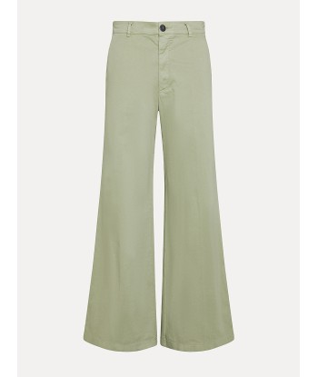 PANTALON LARGE EN COTON OLIVE Fin de série