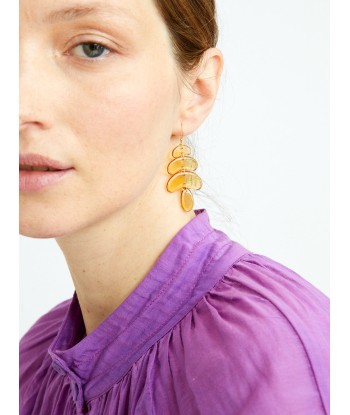 BOUCLES D'OREILLES PETIT TOTEME EN CITRINE pas cher 