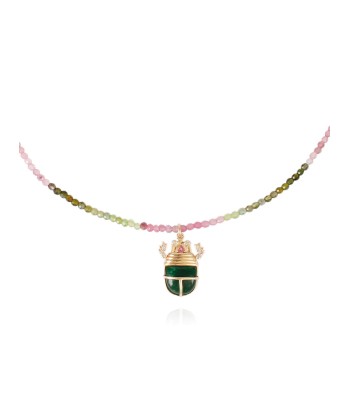 COLLIER SCARABÉE TOURMALINE ET JASPE acheter