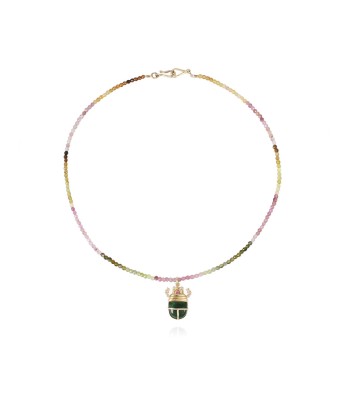 COLLIER SCARABÉE TOURMALINE ET JASPE acheter