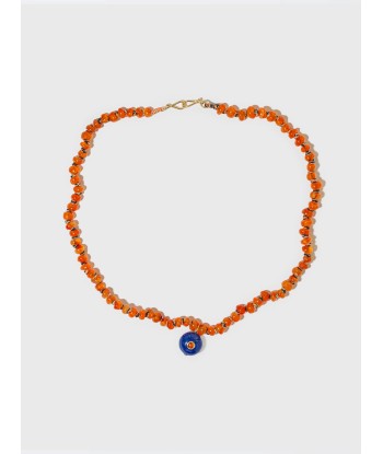 COLLIER PERLES CORNALINE ET LAPIS-LAZULI Livraison rapide