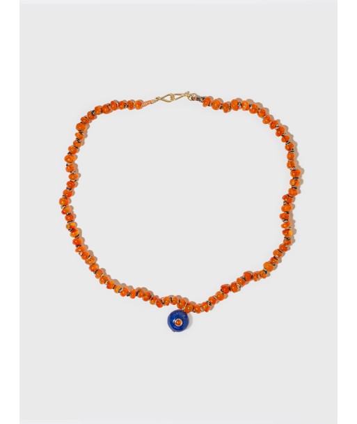 COLLIER PERLES CORNALINE ET LAPIS-LAZULI Livraison rapide