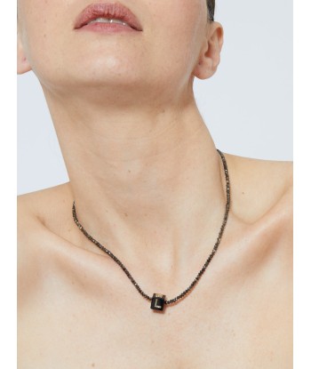 COLLIER CUBIX LOVE ONYX ET PERLES DE DIAMANT NOIR acheter