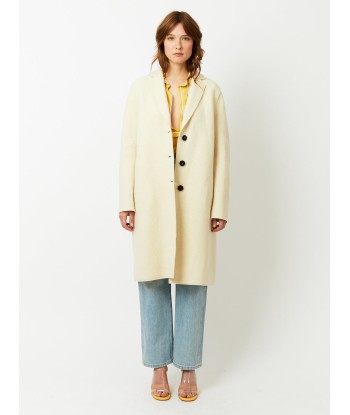 MANTEAU OVERCOAT BOILED WOOL NATURAL OFF WHITE Les êtres humains sont 