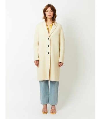 MANTEAU OVERCOAT BOILED WOOL NATURAL OFF WHITE Les êtres humains sont 