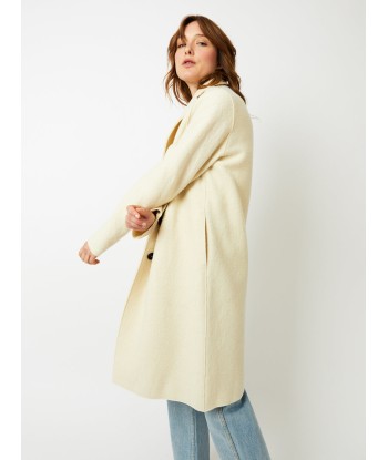 MANTEAU OVERCOAT BOILED WOOL NATURAL OFF WHITE Les êtres humains sont 