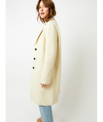 MANTEAU OVERCOAT BOILED WOOL NATURAL OFF WHITE Les êtres humains sont 