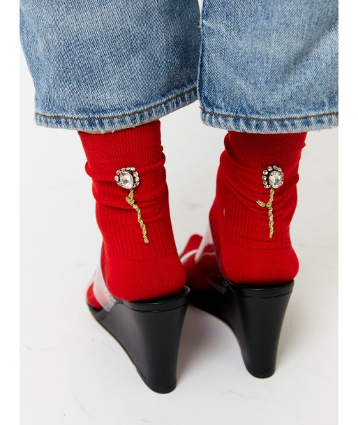 CHAUSSETTE LEONORA ROUGE en stock