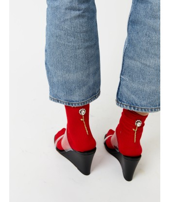 CHAUSSETTE LEONORA ROUGE en stock