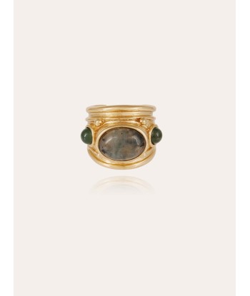 BAGUE SIMONE LABRADORITE & SERPENTINE le concept de la Pate a emporter 