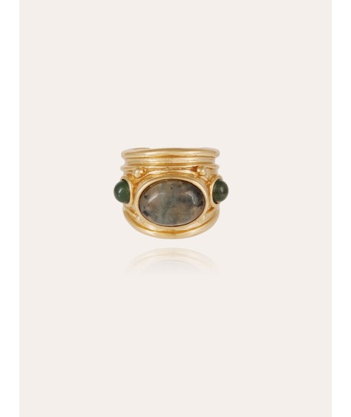 BAGUE SIMONE LABRADORITE & SERPENTINE le concept de la Pate a emporter 