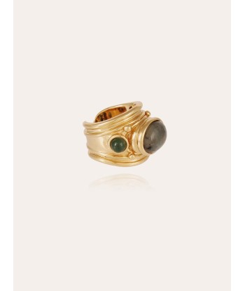 BAGUE SIMONE LABRADORITE & SERPENTINE le concept de la Pate a emporter 