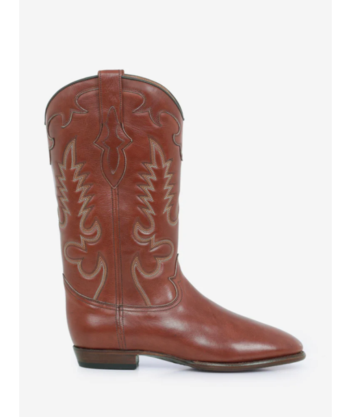 BOTTES MIDNIGHT LEATHER COGNAC destockage