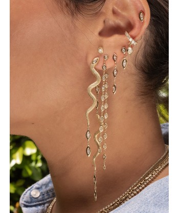 BOUCLE D'OREILLE SERPENT TEXTURÉ ET DIAMANTS Toutes les collections ici