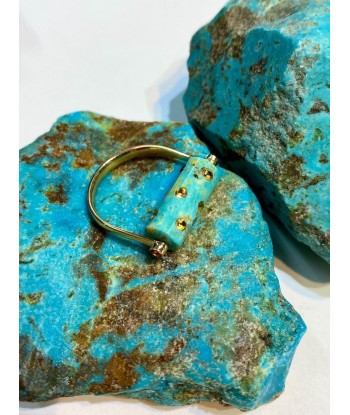 BAGUE TUBE LEA TURQUOISE ET SAPHIRS JAUNES ou a consommer sur place