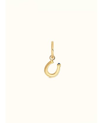 BOUCLE D'OREILLE BABY CHARM HORSESHOE OR ET SAPHIR BLEU Profitez des Offres !