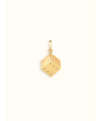 PENDENTIF DADO OR JAUNE ET DIAMANTS 13 MM prix pour 