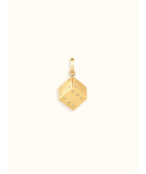 PENDENTIF DADO OR JAUNE ET DIAMANTS 13 MM prix pour 