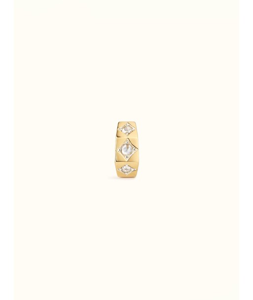 BOUCLE D'OREILLE ECROU SMALL OR JAUNE ET DIAMANTS Pour