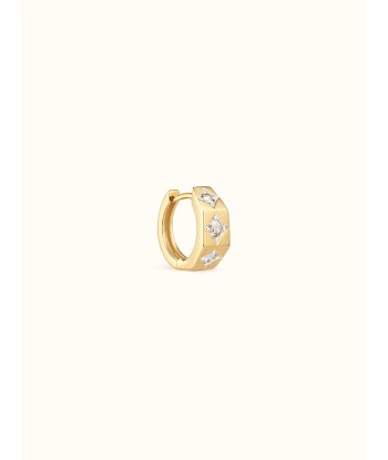 BOUCLE D'OREILLE ECROU SMALL OR JAUNE ET DIAMANTS Pour