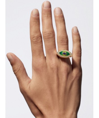 BAGUE EVIL EYE METRIQUE GREEN outlet