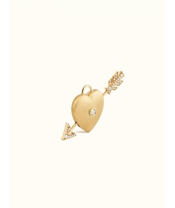 PENDENTIF COEUR PERCE OR ET DIAMANTS brillant des détails fins