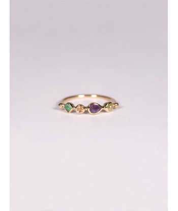 BAGUE EMERAUDE, SAPHIR ORANGE, AMETHYSTE ET DIAMANT Voir les baskets