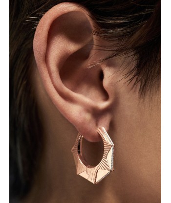 BOUCLE D'OREILLE NYC GRAND MODELE OR ROSE ET DIAMANTS JUSQU'A -70%! 