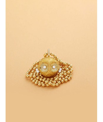 PENDENTIF CHOUETTE OR JAUNE ET DIAMANT de pas cher