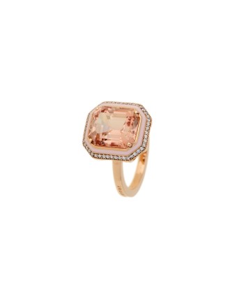 BAGUE MINA OR ROSE 18K, TOURMALINE & DIAMANTS les ligaments