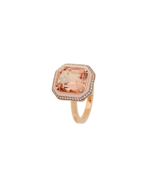 BAGUE MINA OR ROSE 18K, TOURMALINE & DIAMANTS les ligaments