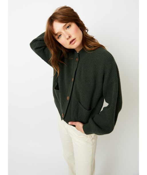 CARDIGAN ROY MILITARY GREEN livraison gratuite