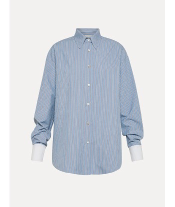 CHEMISE OXFORD A RAYURES CIEL la livraison gratuite