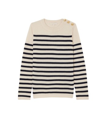 PULL THEO RAYÉ ANTIQUE WHITE & NAVY chez Cornerstreet bien 