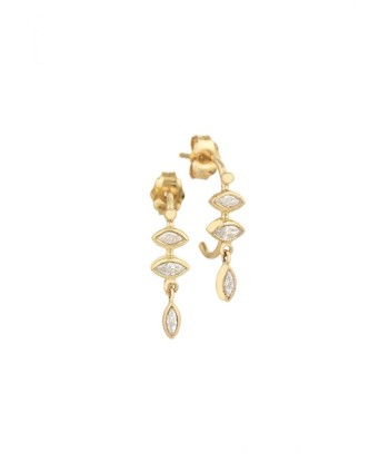 BOUCLES D'OREILLES 3 DIAMANTS MARQUISE en ligne des produits 